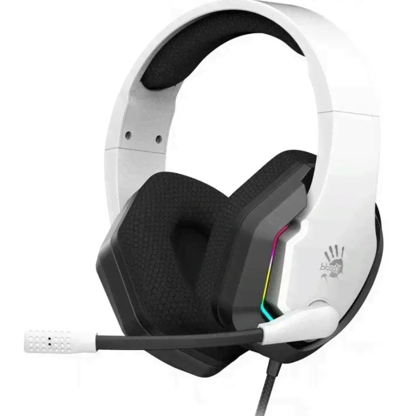 Игровые наушники с микрофоном A4 Bloody G260p USB белый/черный