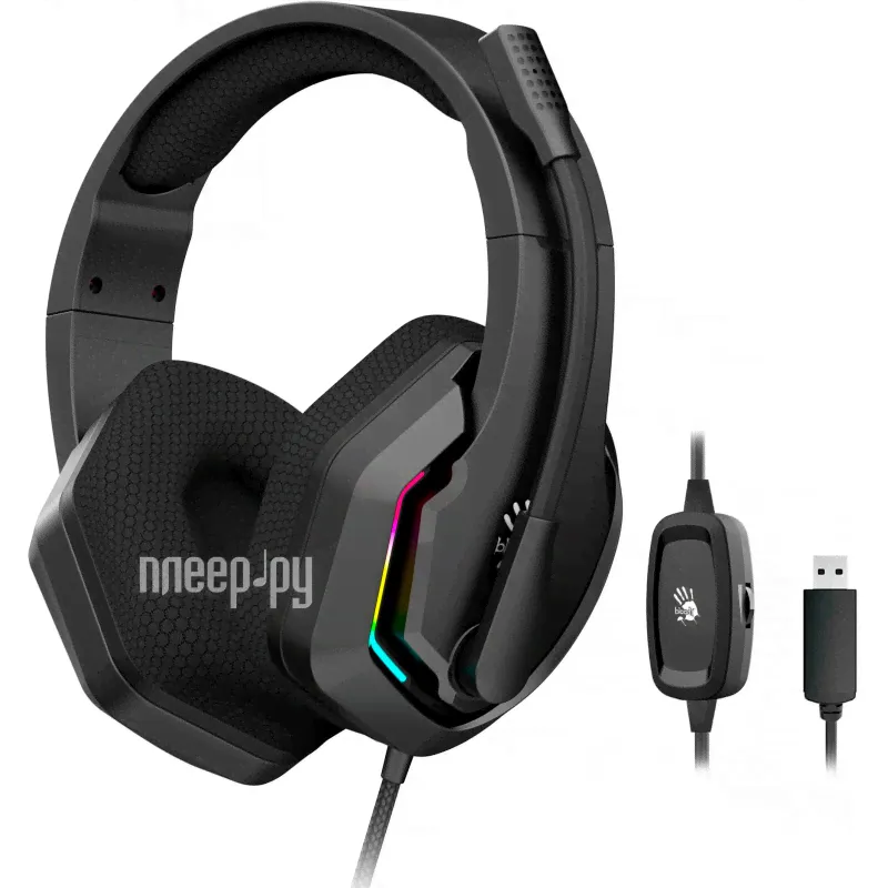 Наушники с микрофоном A4TECH BLOODY мониторные USB 2м черный G260P-2