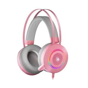 Наушники с микрофоном Bloody G521, розовый-0