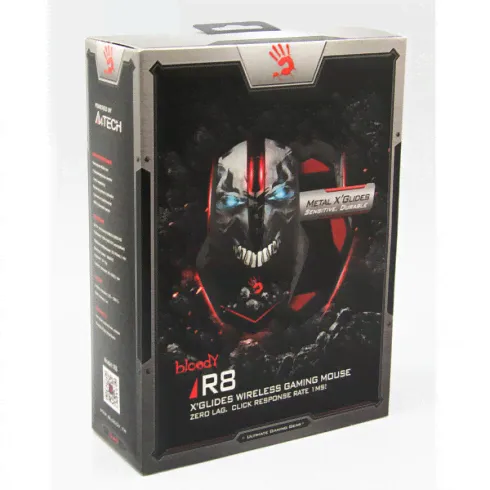 A4Tech. Беспроводная мышь Bloody R8 (черная, череп)-0