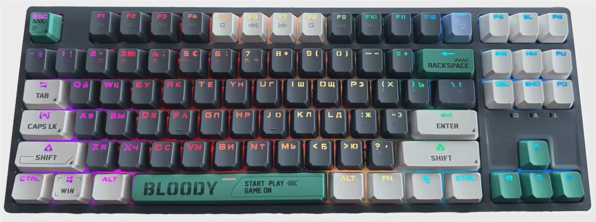 Клавиатура проводная A4Tech Bloody S87 Energy BLMS Red Plus серый-0
